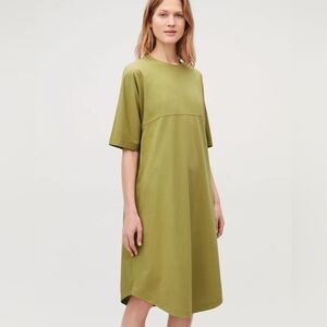 COS Woven Panelled A-Line Boho Casual Feminine Jersey Pockets Dress Size Medium